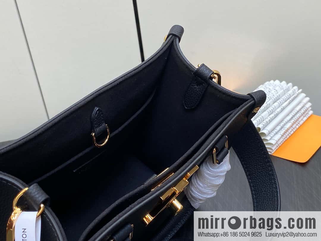[Boutique‑grade] M22311 black full leather square bag series Lock & Go handbag M23637