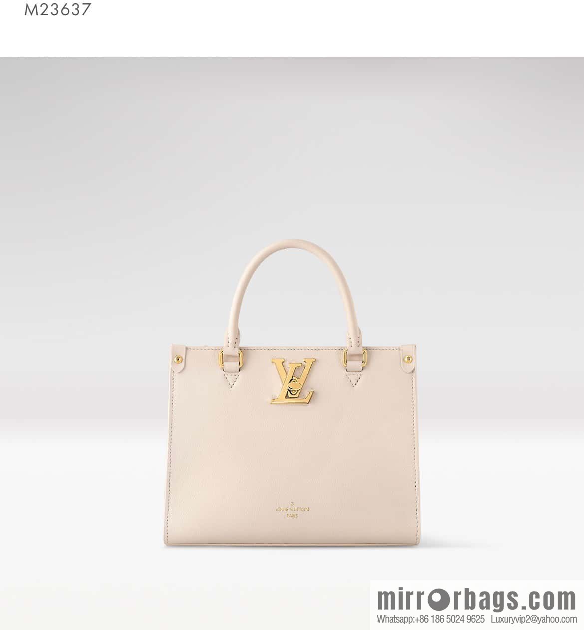 [Boutique‑grade] M23637 white, full leather square bag series Lock & Go handbag M22311