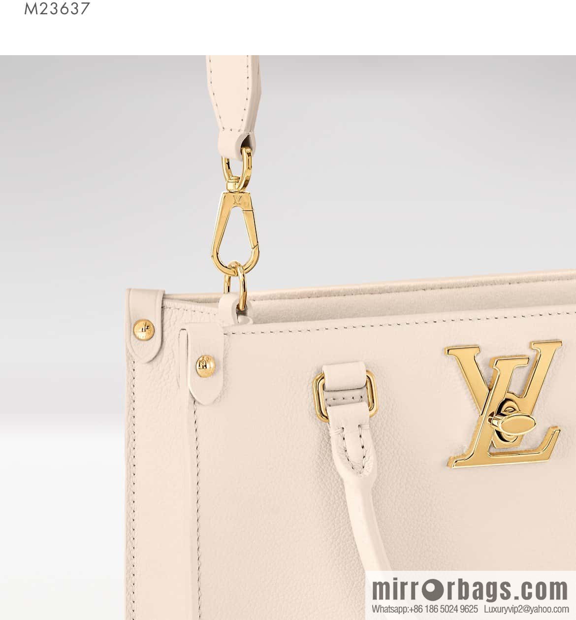 [Boutique‑grade] M23637 white, full leather square bag series Lock & Go handbag M22311