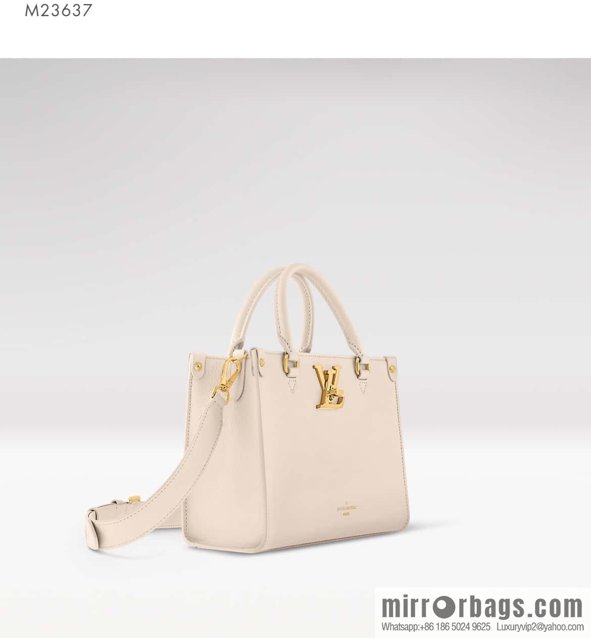 [Boutique‑grade] M23637 white, full leather square bag series Lock & Go handbag M22311