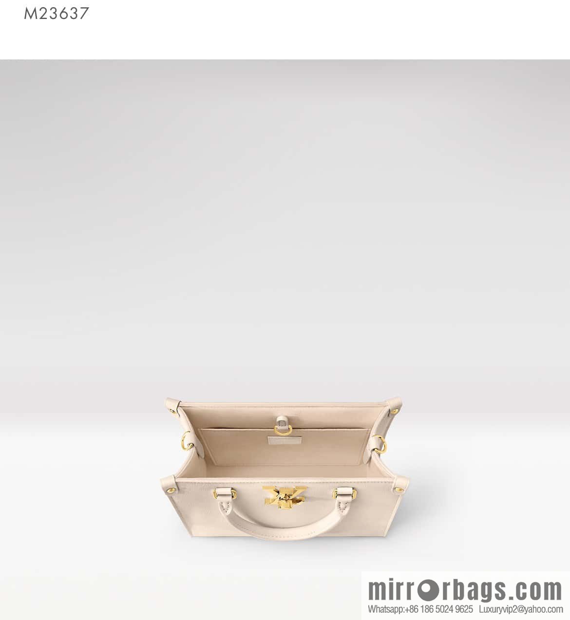 [Boutique‑grade] M23637 white, full leather square bag series Lock & Go handbag M22311