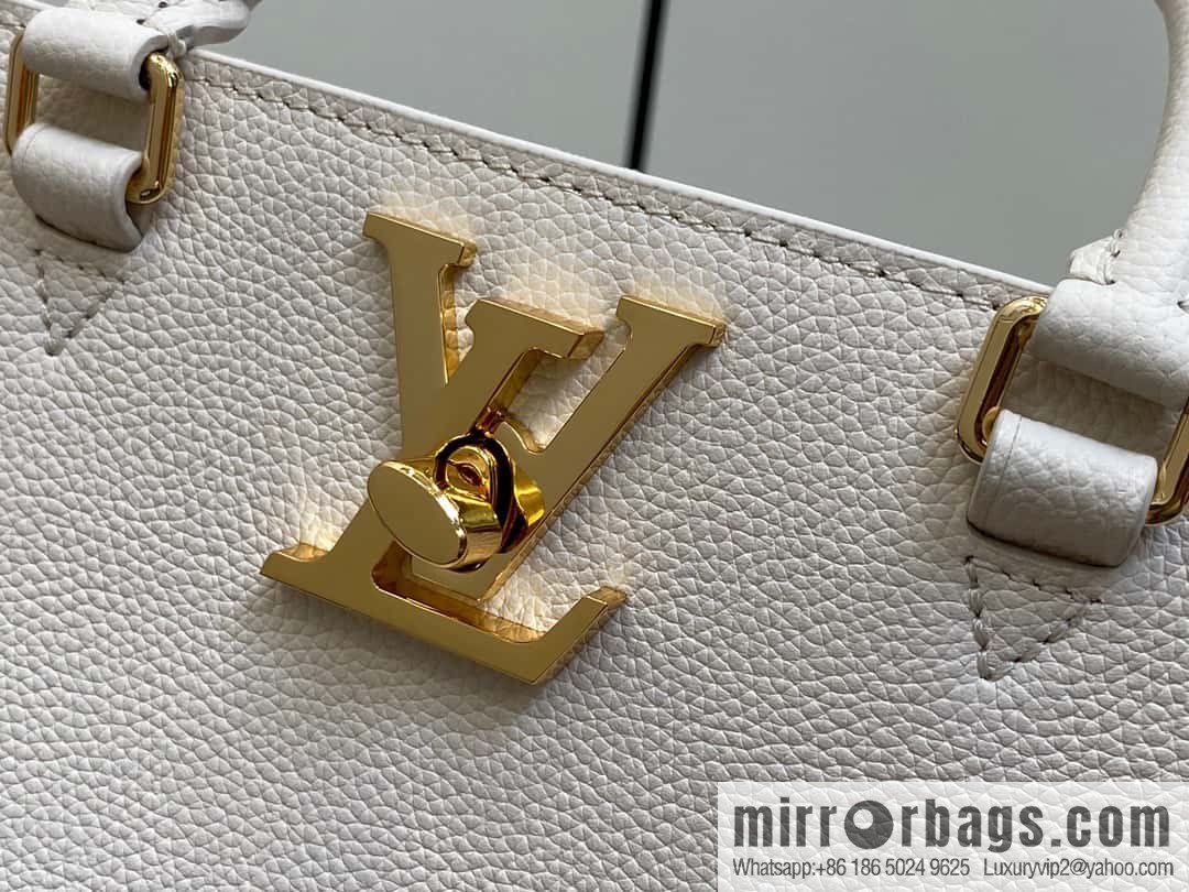 [Boutique‑grade] M23637 white, full leather square bag series Lock & Go handbag M22311