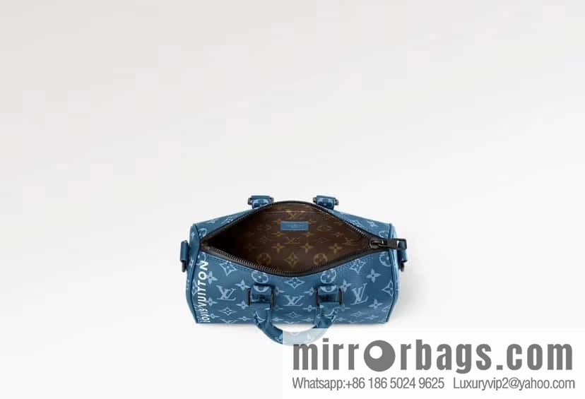 [Boutique‑grade] M46803 Blue Flower, Men's Bag Pillow Bag Series KEEPALL BANDOULIZRE 25 Handbag