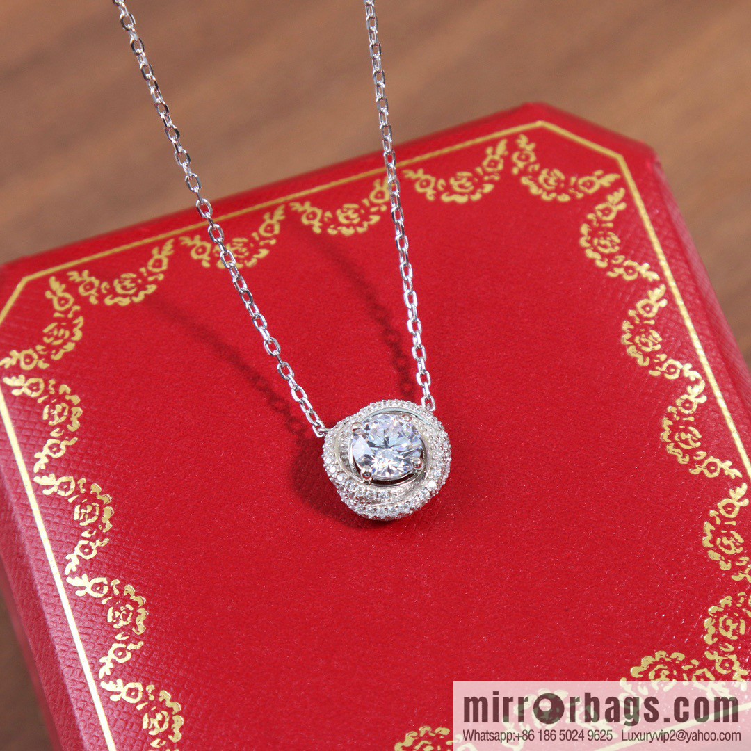 ☀️Delivery of a full set of Cartier genuine packaging ☀️ Cartier single diamond twist necklace  ☀️