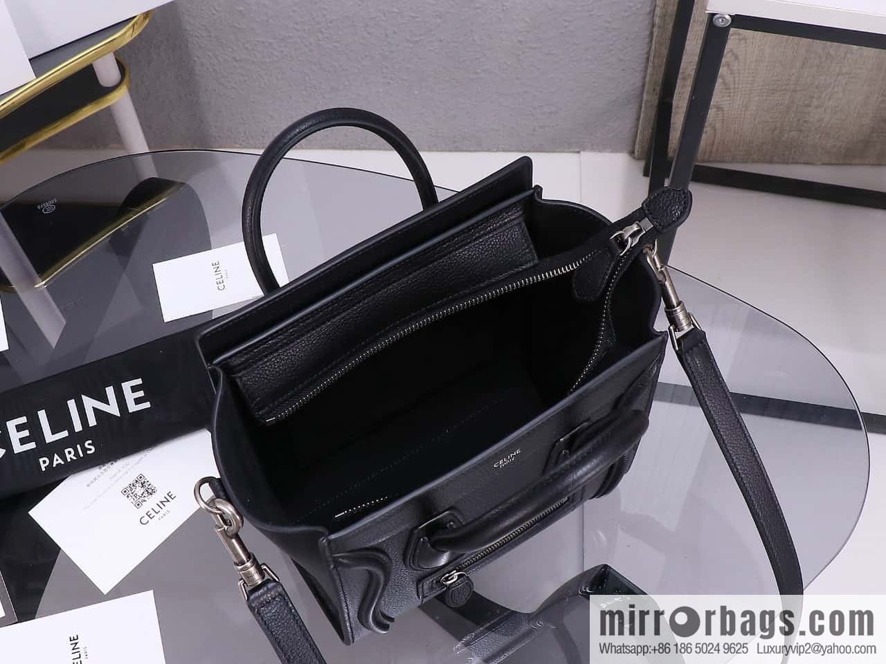[Premium quality, all-steel hardware] Celine nano Luggage smiley face bag, model 168243