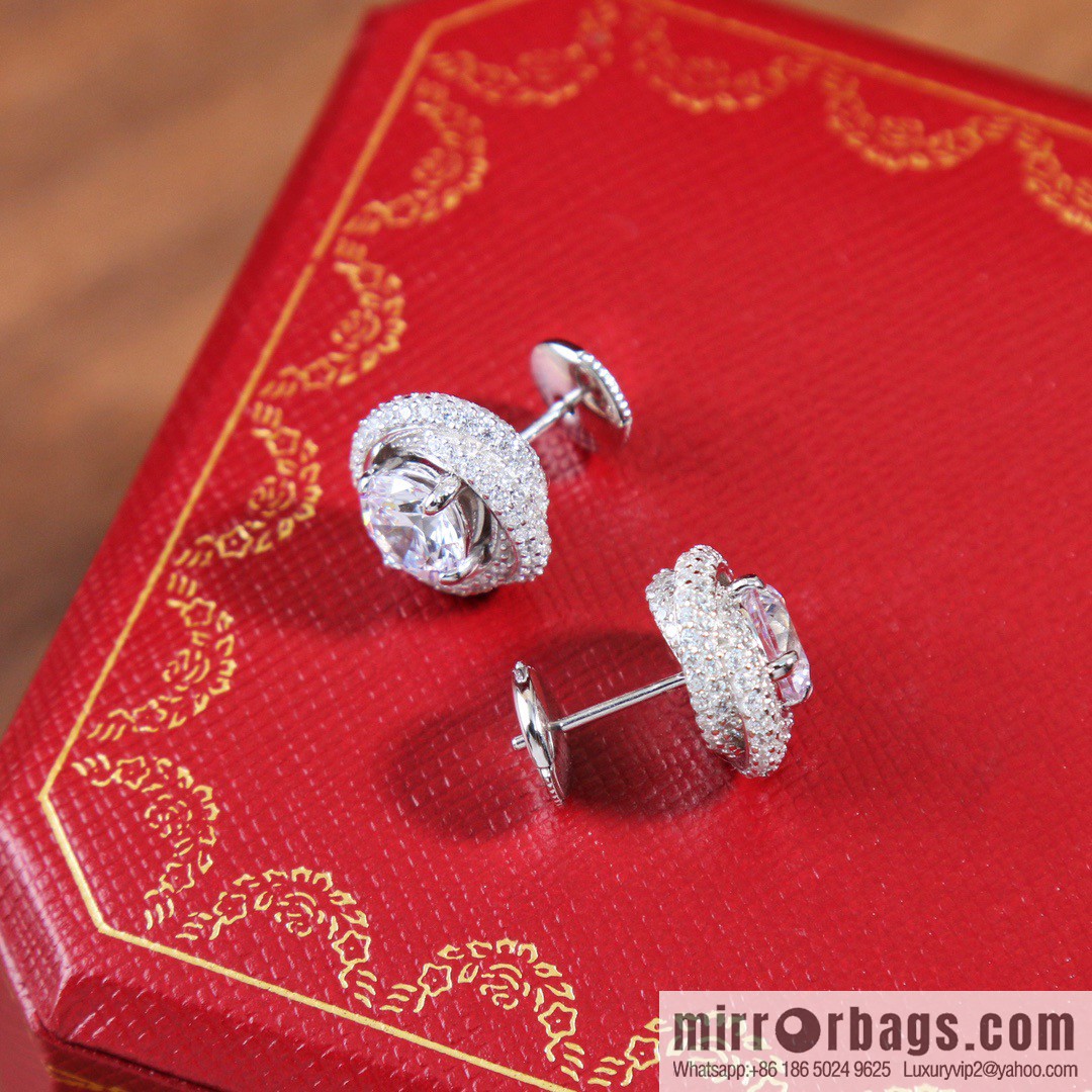 ☀️Cartier single diamond twist earrings ☀️