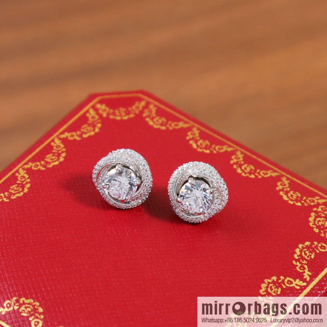 ☀️Cartier single diamond twist earrings ☀️