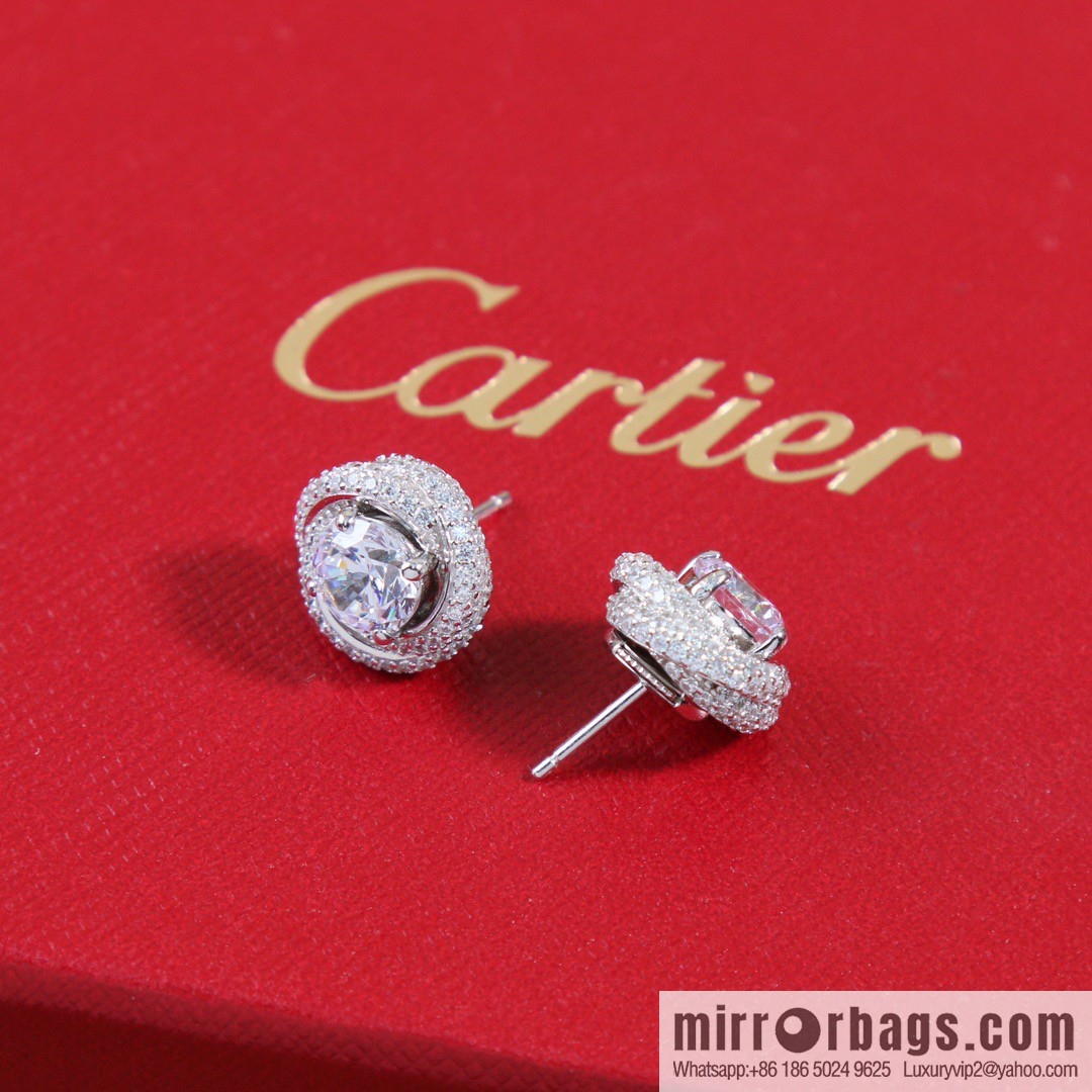 ☀️Cartier single diamond twist earrings ☀️
