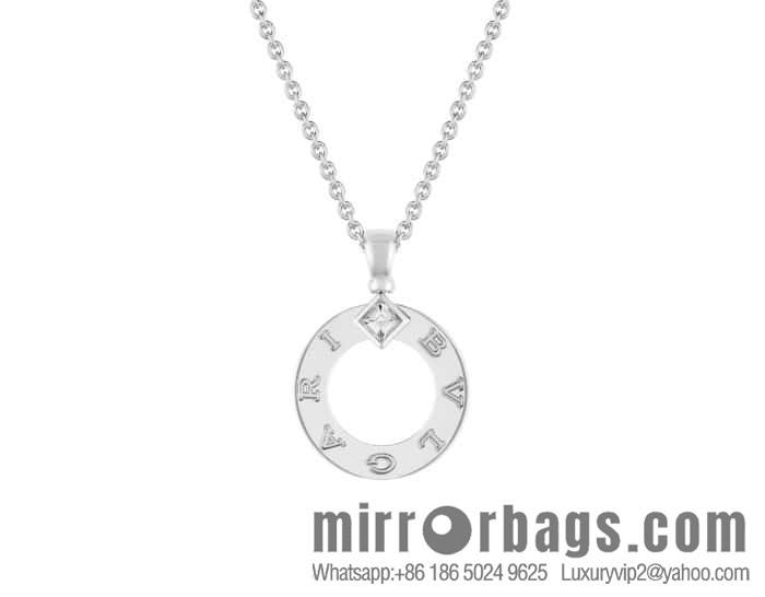 ☀BVLGARI White Diamond Round Cake Necklace  ☀️