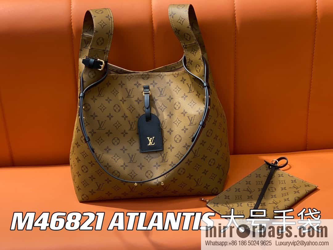 [Premium‑quality] M46821 yellow flower shopping bag series, autumn and winter new ATLANTIS large handbag
