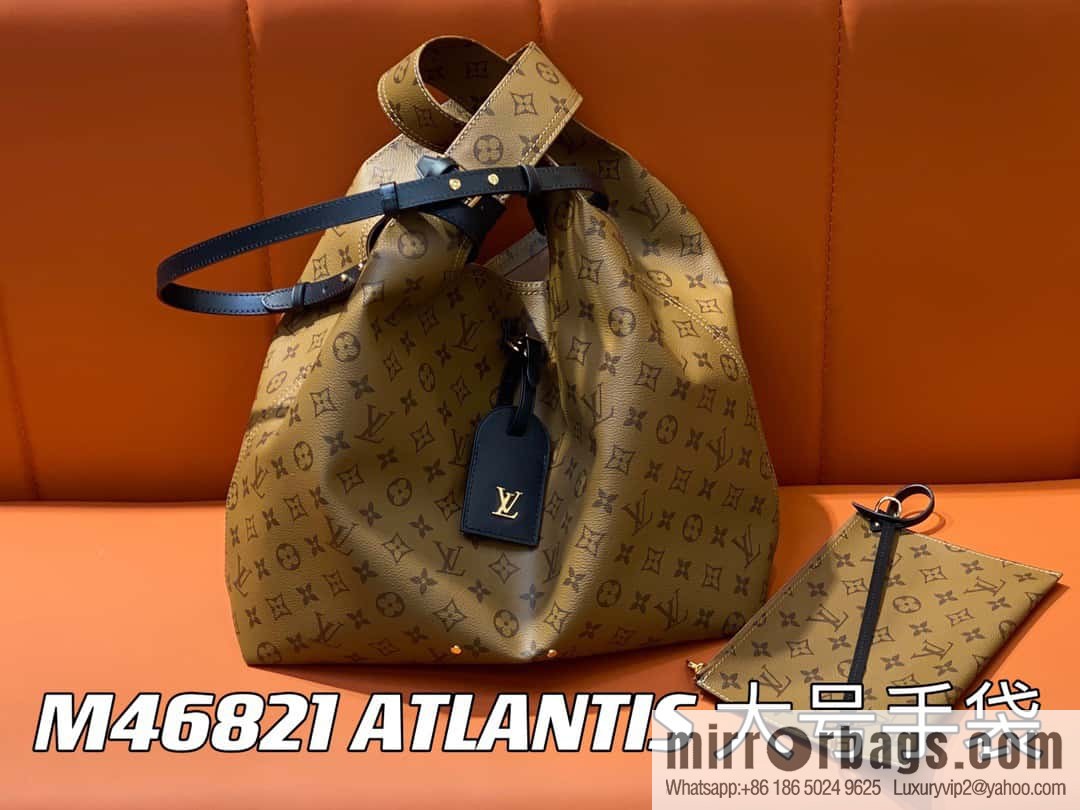 [Premium‑quality] M46821 yellow flower shopping bag series, autumn and winter new ATLANTIS large handbag