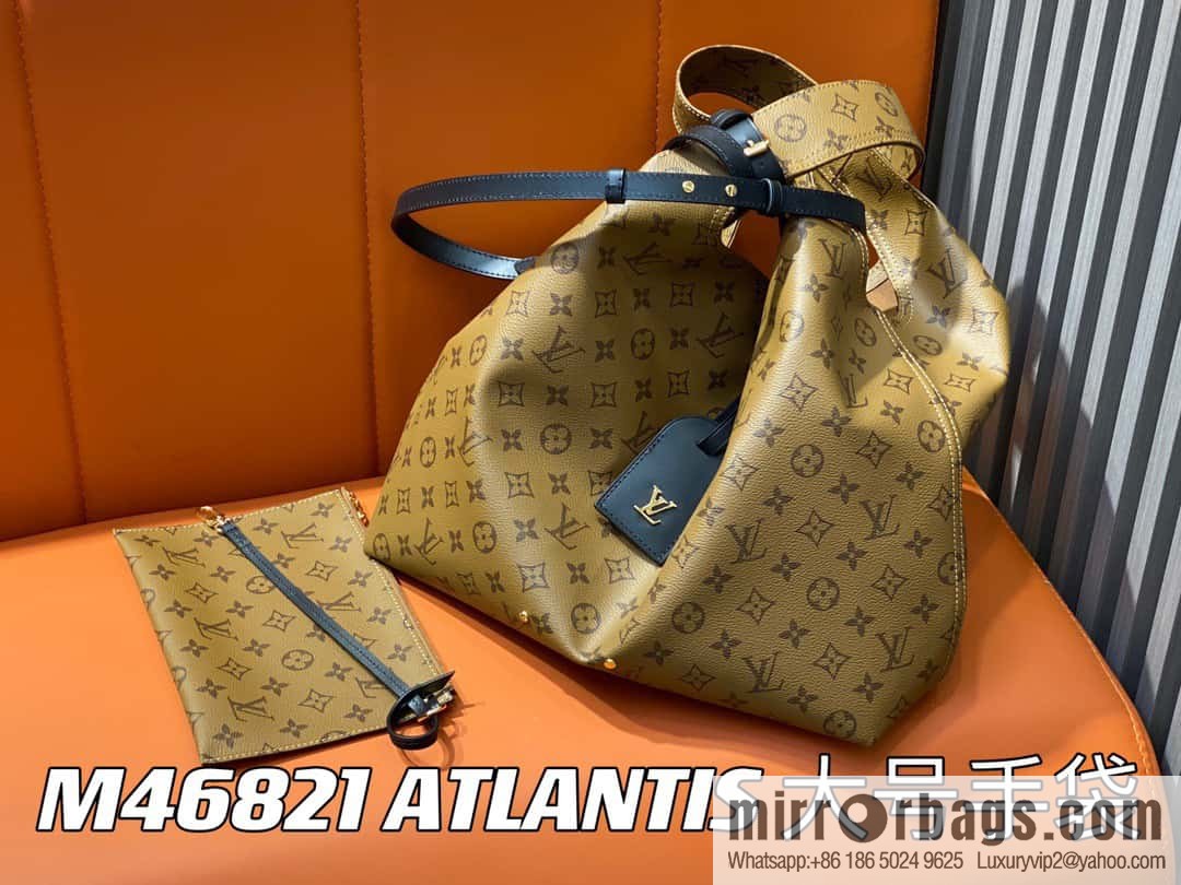 [Premium‑quality] M46821 yellow flower shopping bag series, autumn and winter new ATLANTIS large handbag