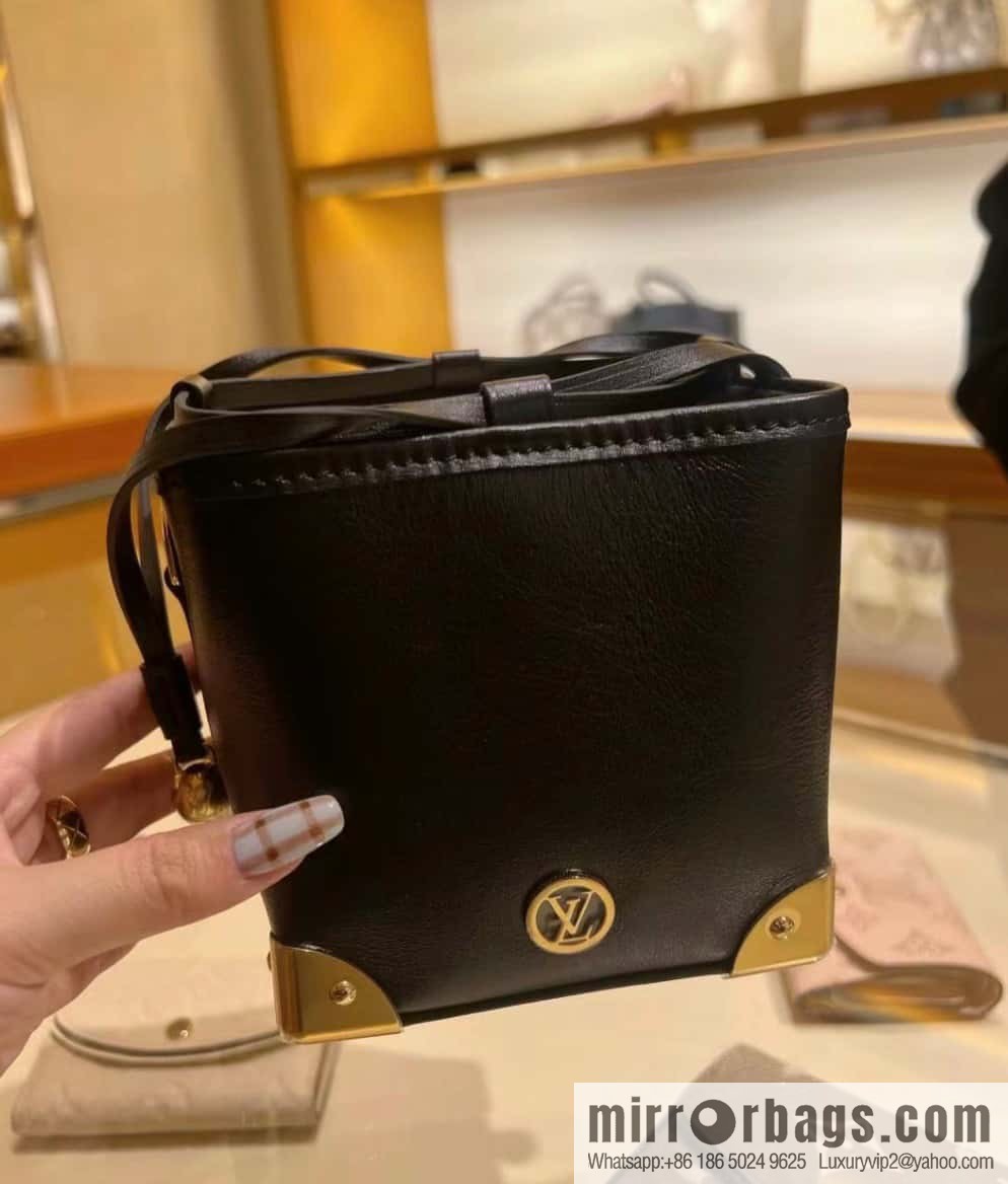 [Boutique‑grade] M82886 black full leather mini bucket bag siu mai bag series Zjs jh Online Only handbag