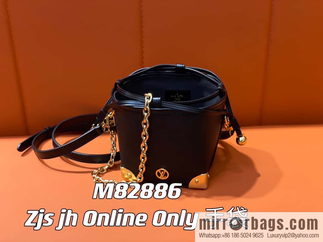 [Boutique‑grade] M82886 black full leather mini bucket bag siu mai bag series Zjs jh Online Only handbag