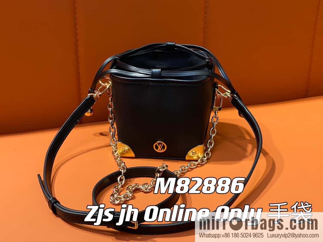 [Boutique‑grade] M82886 black full leather mini bucket bag siu mai bag series Zjs jh Online Only handbag