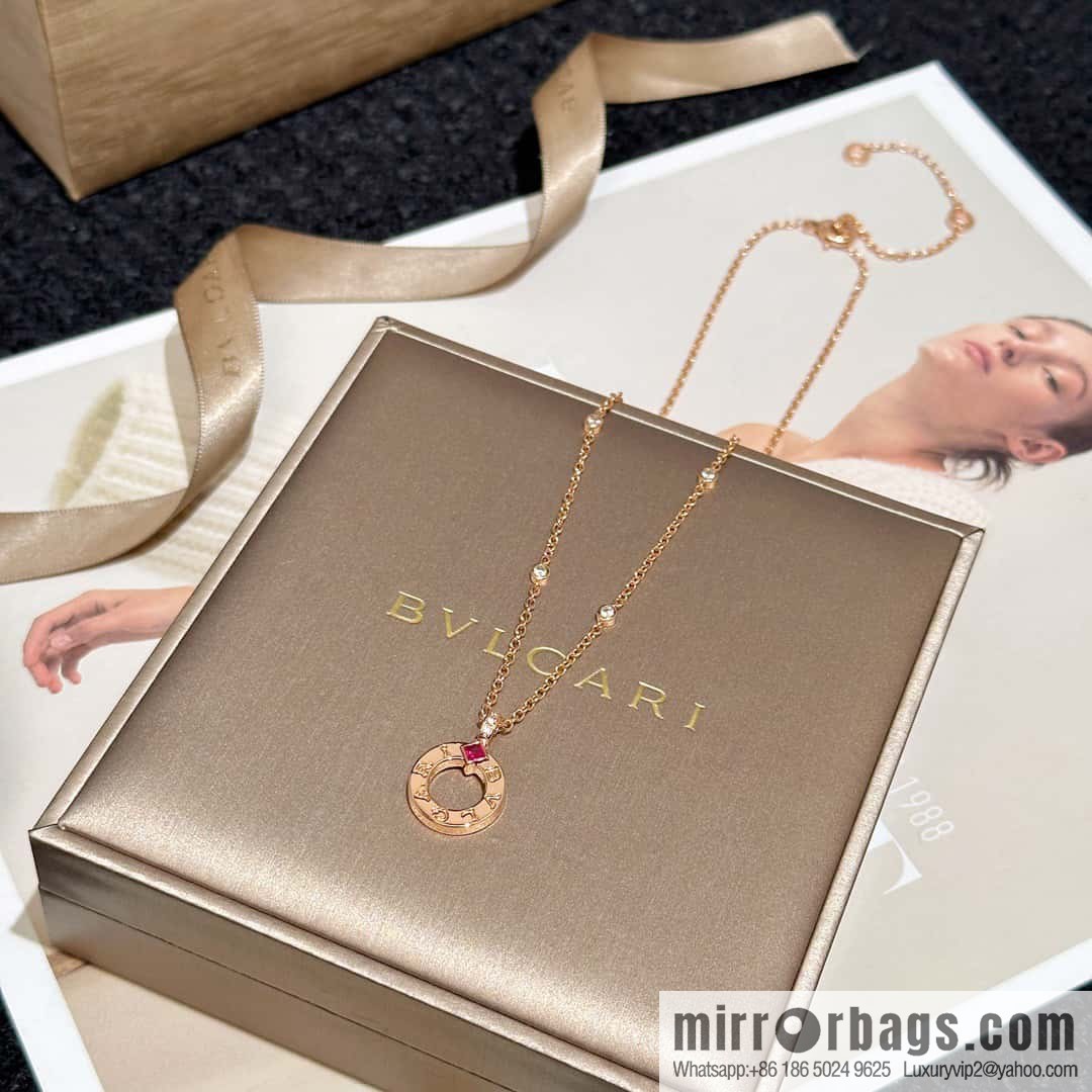❗️New ❗️ ☀ BVLGARI Red Diamond Round Cake Necklace  ☀️
