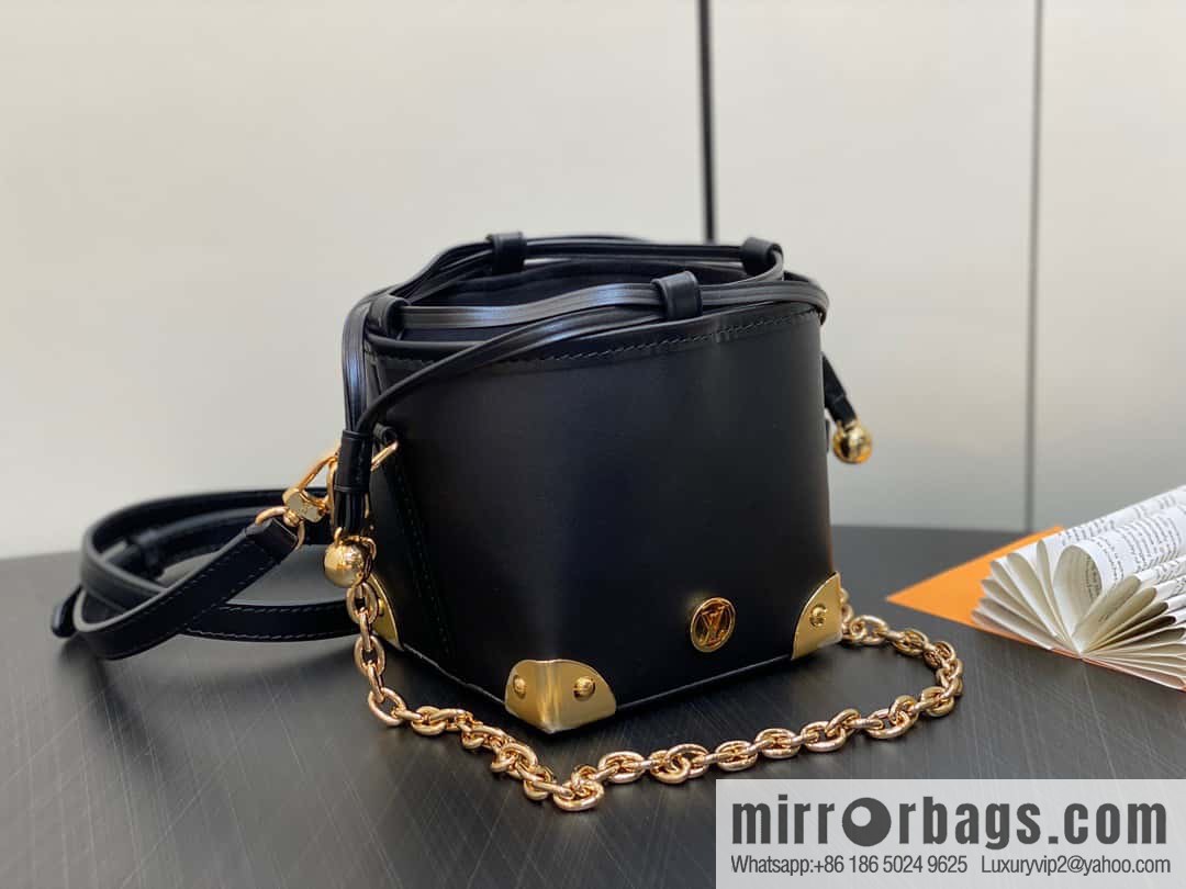 [Boutique‑grade] M82886 black full leather mini bucket bag siu mai bag series Zjs jh Online Only handbag