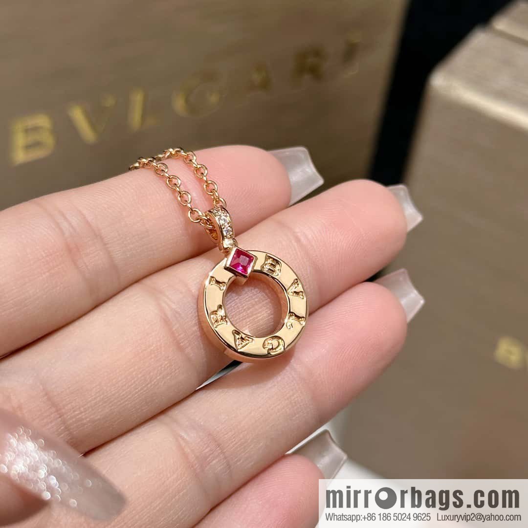 ❗️New ❗️ ☀ BVLGARI Red Diamond Round Cake Necklace  ☀️
