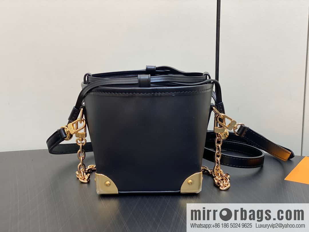[Boutique‑grade] M82886 black full leather mini bucket bag siu mai bag series Zjs jh Online Only handbag