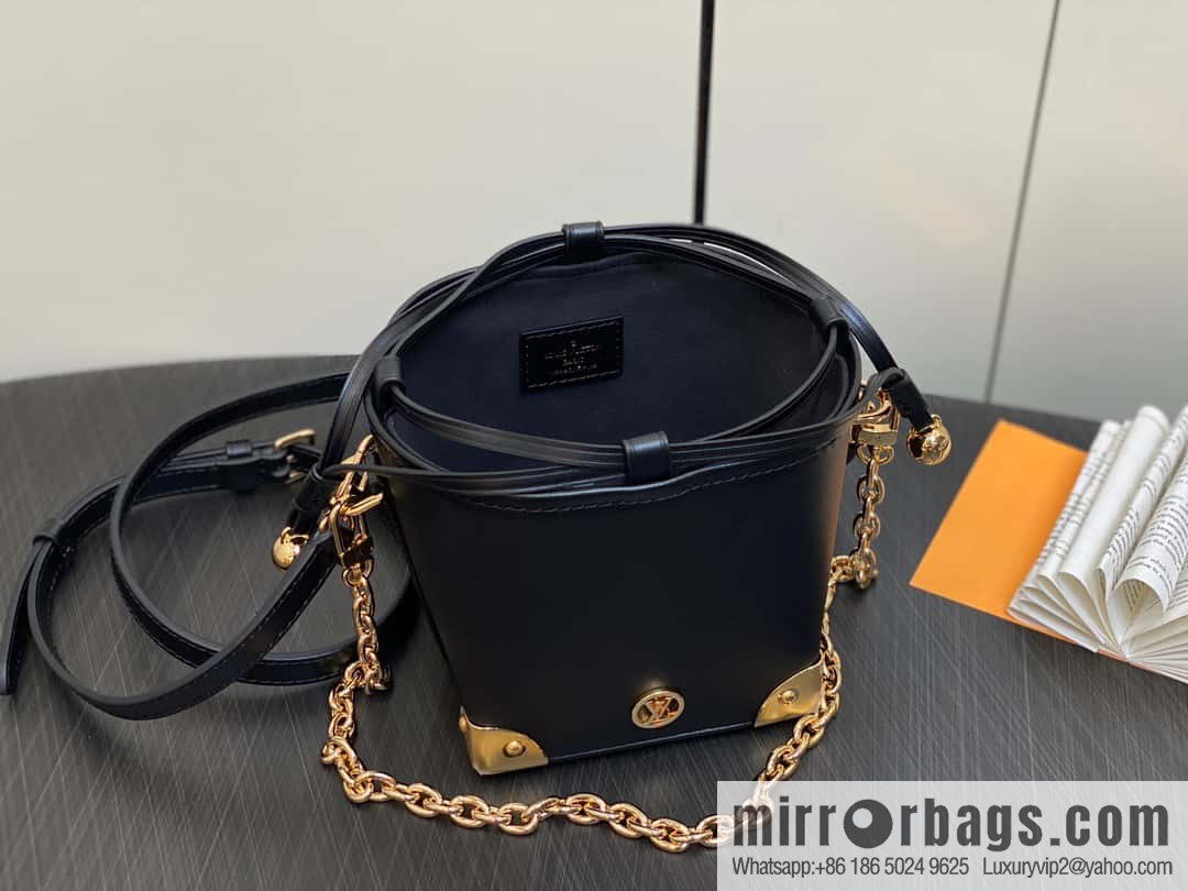 [Boutique‑grade] M82886 black full leather mini bucket bag siu mai bag series Zjs jh Online Only handbag