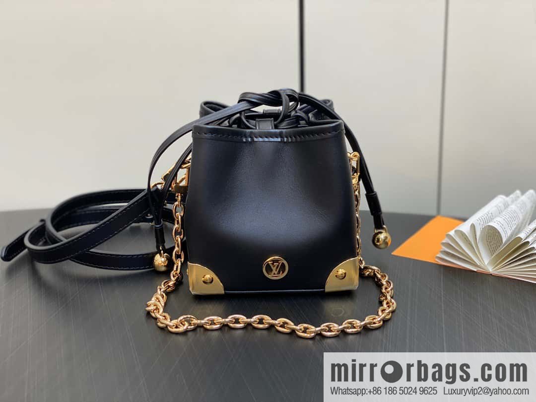 [Boutique‑grade] M82886 black full leather mini bucket bag siu mai bag series Zjs jh Online Only handbag