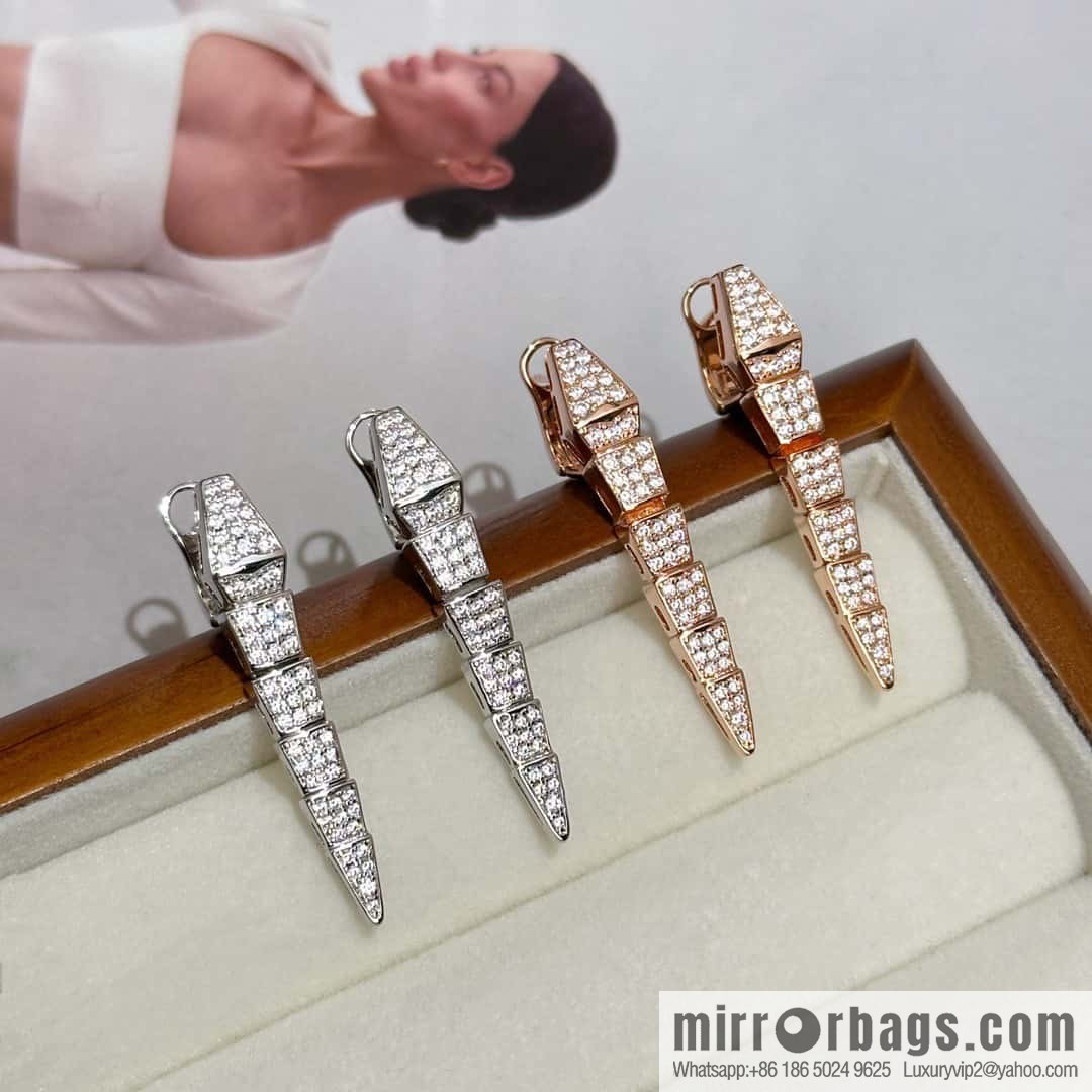 ❗️New ❗️ ☀️ BVLGARI SERPENTI VIPER Snake bone stud earrings ☀️