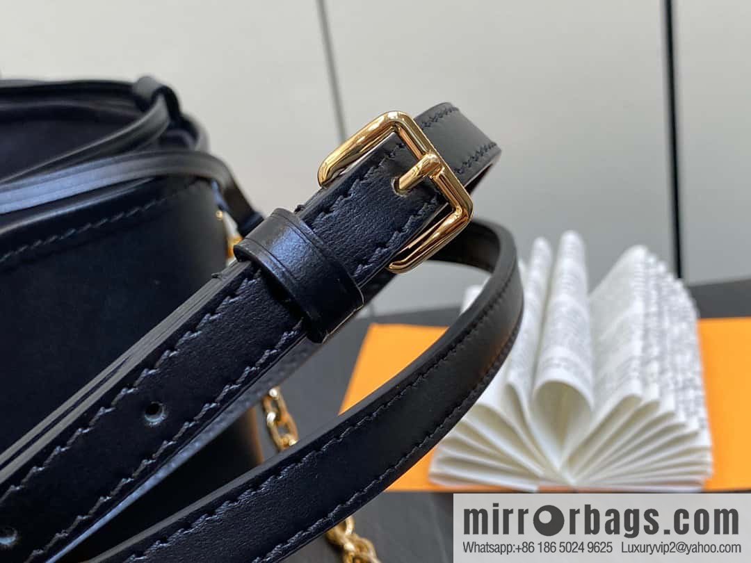 [Boutique‑grade] M82886 black full leather mini bucket bag siu mai bag series Zjs jh Online Only handbag