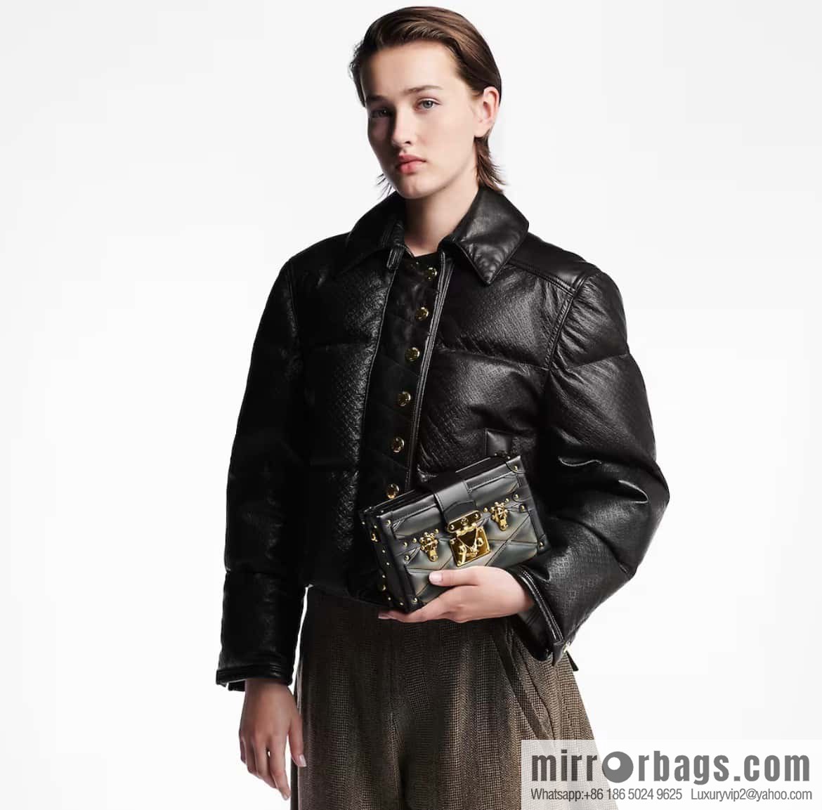 [Boutique‑grade] M23815 black diamond, box bag, box series Petite Malle box handbag