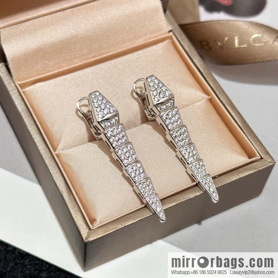 ❗️New ❗️ ☀️ BVLGARI SERPENTI VIPER Snake bone stud earrings ☀️