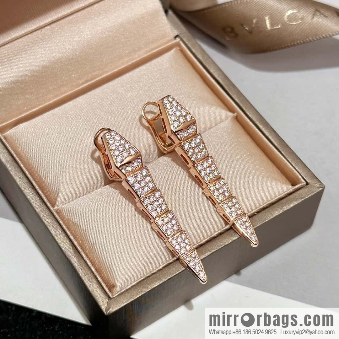 ❗️New ❗️ ☀️ BVLGARI SERPENTI VIPER Snake bone stud earrings ☀️