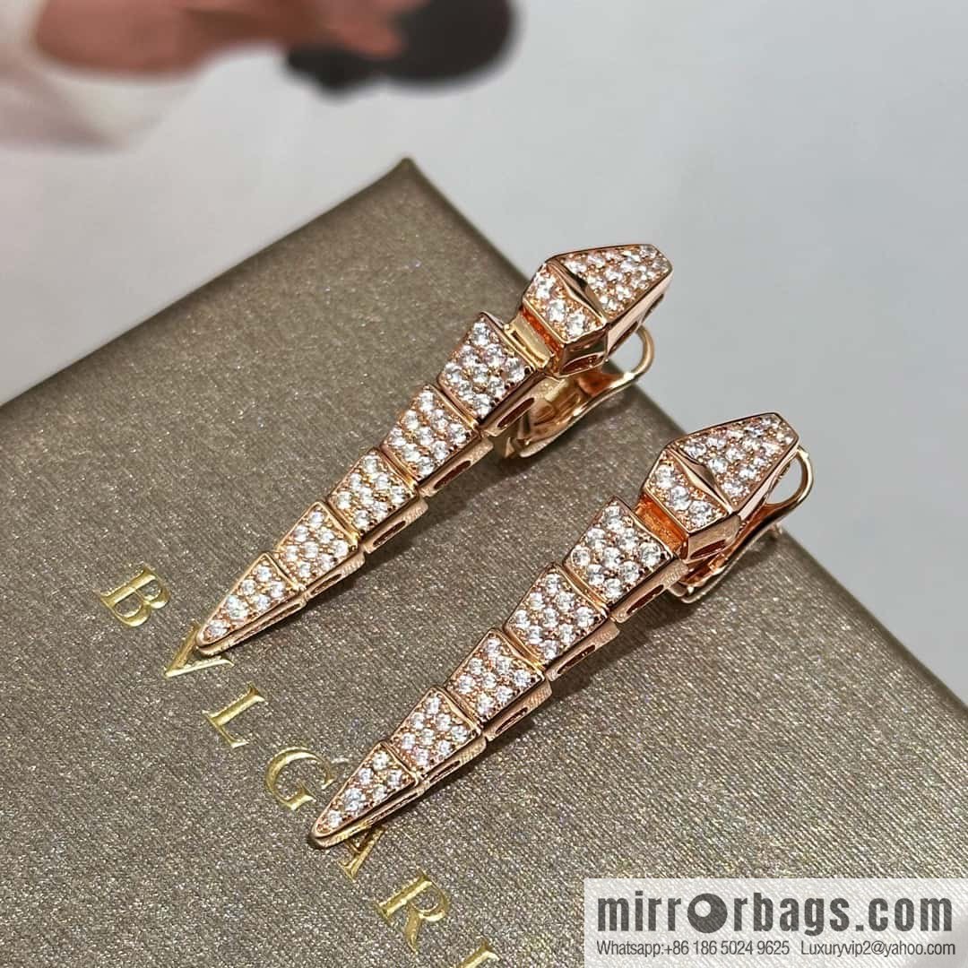 ❗️New ❗️ ☀️ BVLGARI SERPENTI VIPER Snake bone stud earrings ☀️