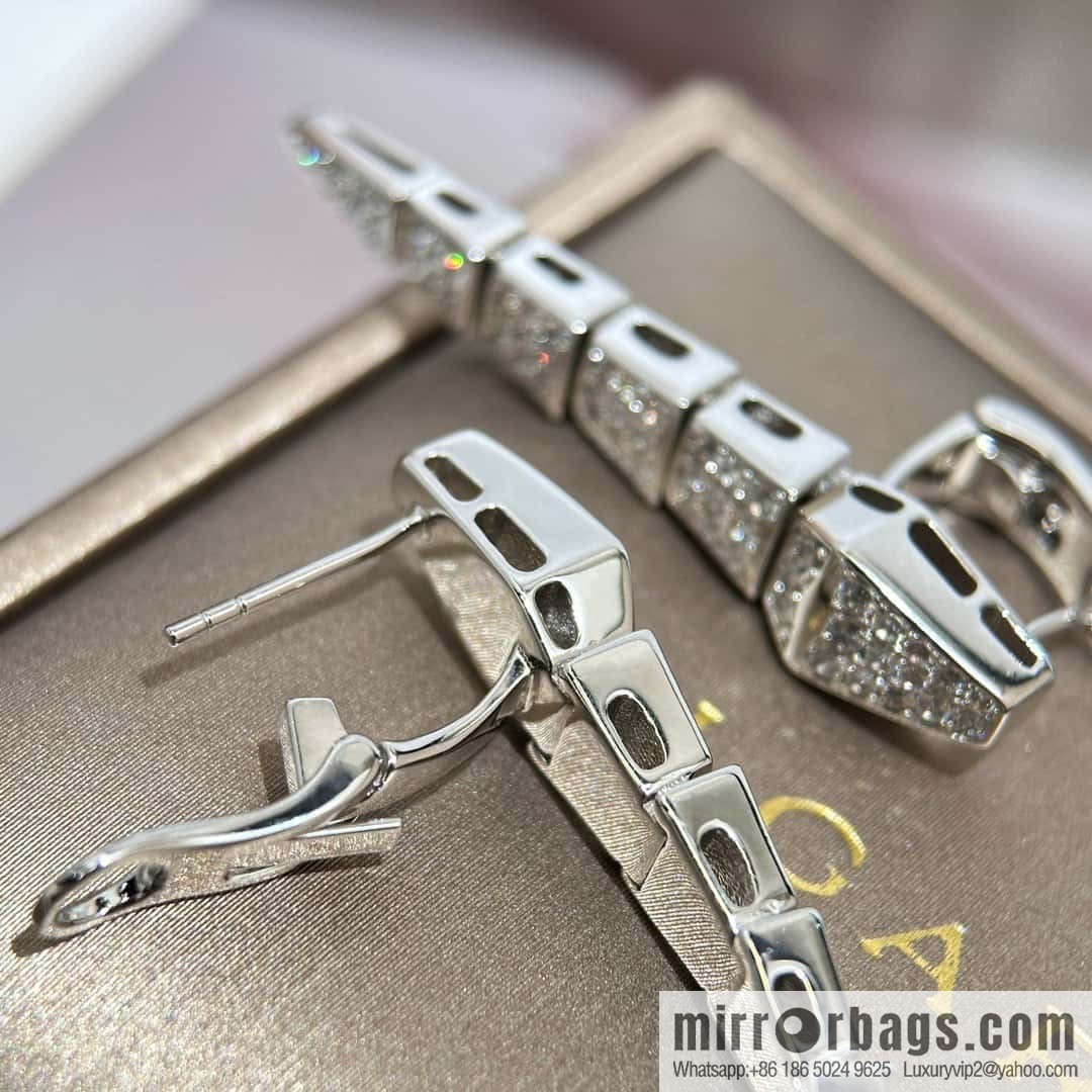 ❗️New ❗️ ☀️ BVLGARI SERPENTI VIPER Snake bone stud earrings ☀️