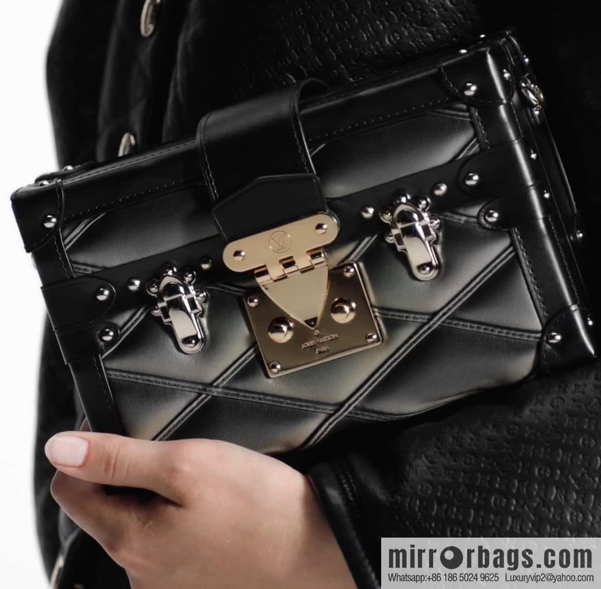 [Boutique‑grade] M23815 black diamond, box bag, box series Petite Malle box handbag