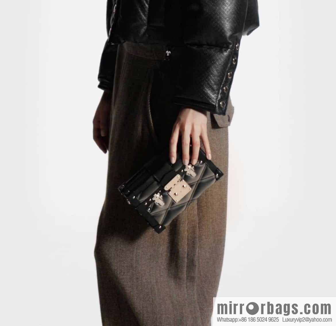 [Boutique‑grade] M23815 black diamond, box bag, box series Petite Malle box handbag