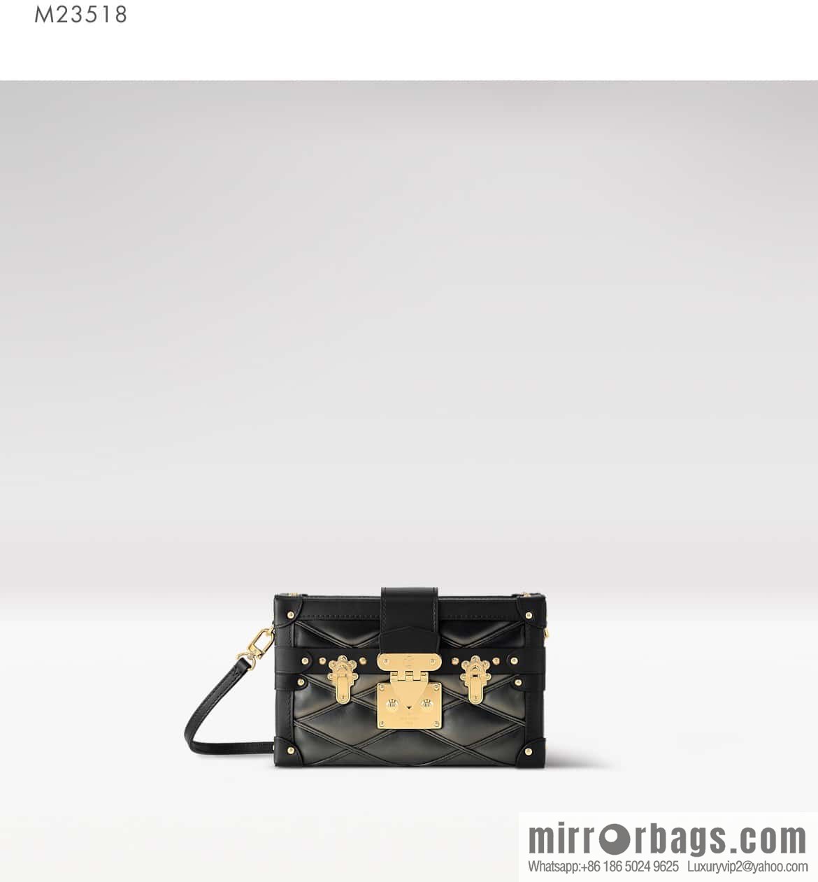 [Boutique‑grade] M23815 black diamond, box bag, box series Petite Malle box handbag