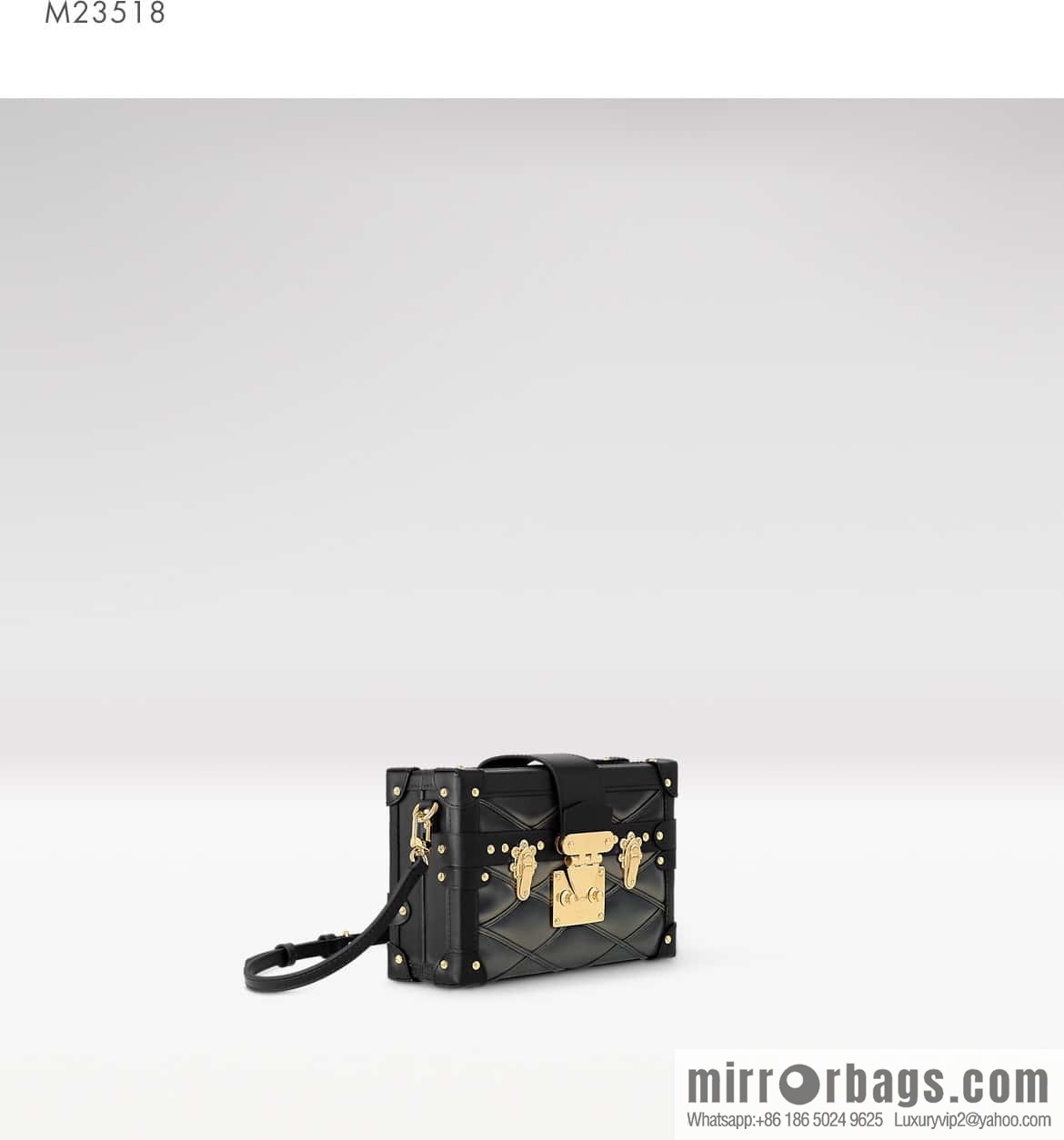 [Boutique‑grade] M23815 black diamond, box bag, box series Petite Malle box handbag