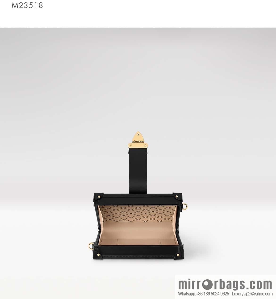 [Boutique‑grade] M23815 black diamond, box bag, box series Petite Malle box handbag