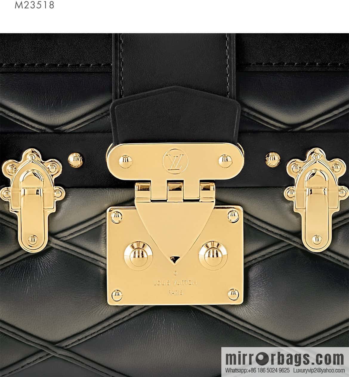 [Boutique‑grade] M23815 black diamond, box bag, box series Petite Malle box handbag