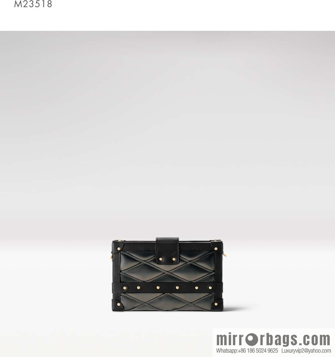 [Boutique‑grade] M23815 black diamond, box bag, box series Petite Malle box handbag