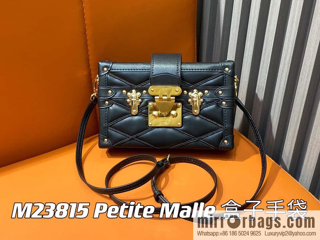 [Boutique‑grade] M23815 black diamond, box bag, box series Petite Malle box handbag