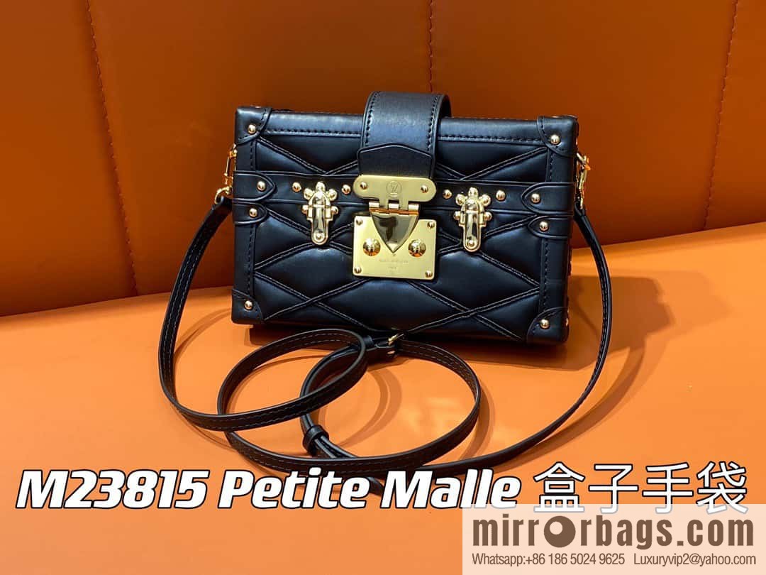 [Boutique‑grade] M23815 black diamond, box bag, box series Petite Malle box handbag