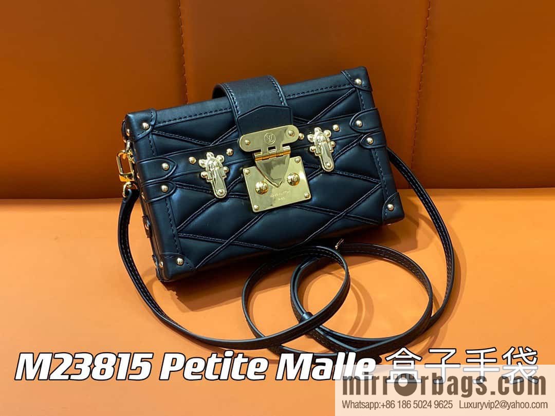 [Boutique‑grade] M23815 black diamond, box bag, box series Petite Malle box handbag