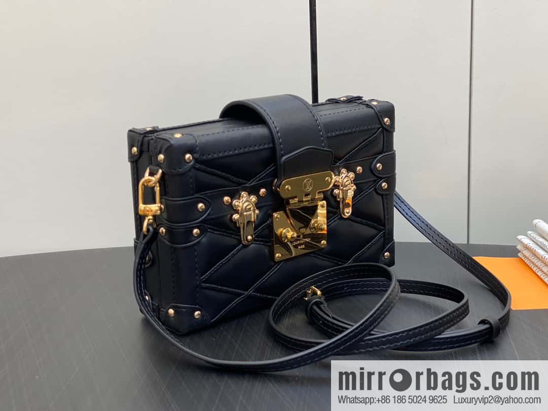 [Boutique‑grade] M23815 black diamond, box bag, box series Petite Malle box handbag
