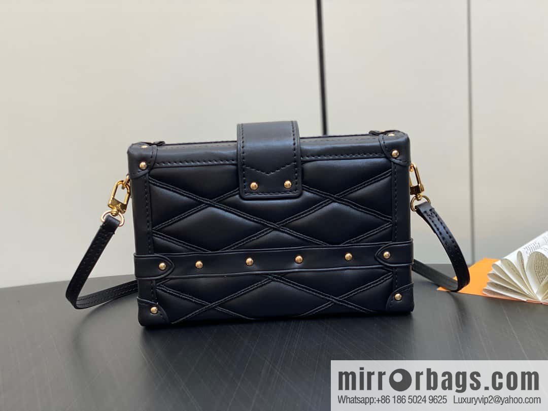 [Boutique‑grade] M23815 black diamond, box bag, box series Petite Malle box handbag