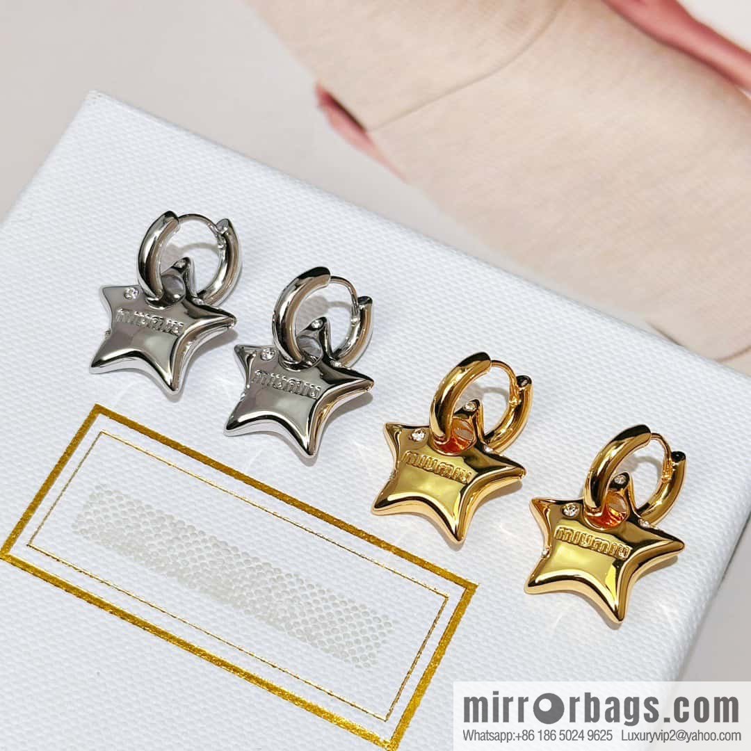 ❗️New ❗️ MIU MIU Miu Miu pentagram ⭐ star stud earrings