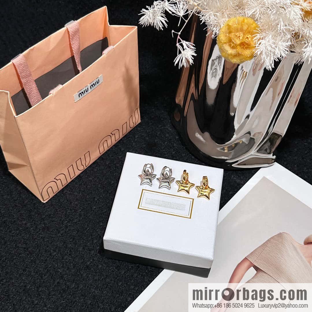 ❗️New ❗️ MIU MIU Miu Miu pentagram ⭐ star stud earrings