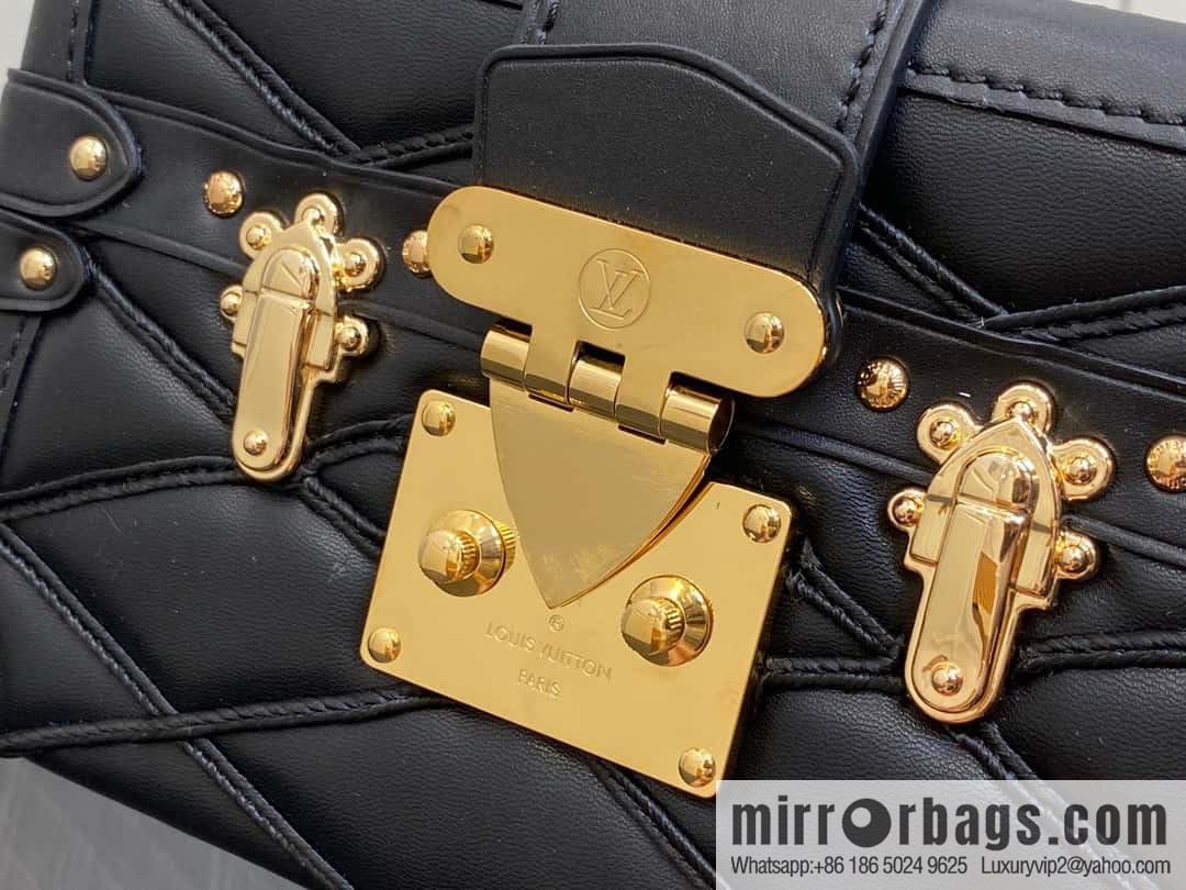 [Boutique‑grade] M23815 black diamond, box bag, box series Petite Malle box handbag