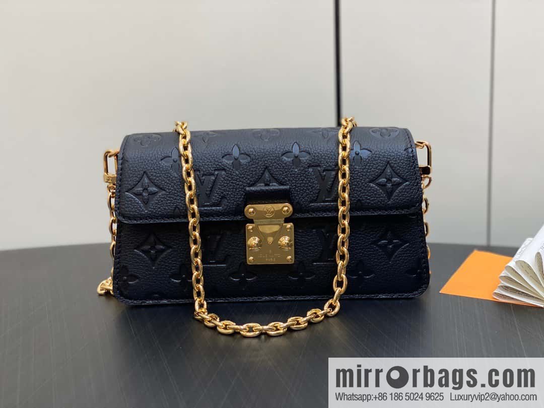 [Premium‑quality] M82637 black full leather embossed chain bag series Wallet On Chain Metis chain strap handbag M82836 82637