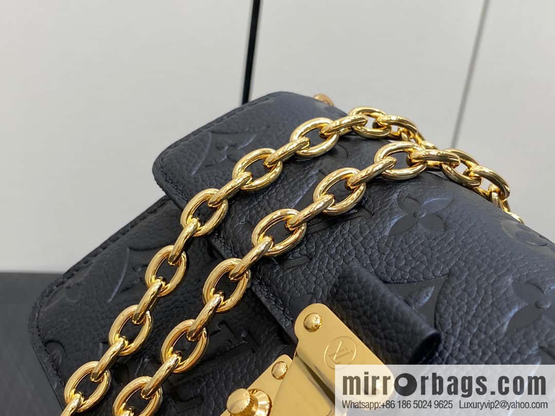 [Premium‑quality] M82637 black full leather embossed chain bag series Wallet On Chain Metis chain strap handbag M82836 82637