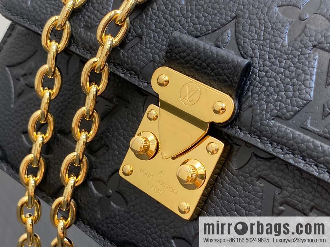[Premium‑quality] M82637 black full leather embossed chain bag series Wallet On Chain Metis chain strap handbag M82836 82637
